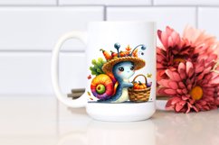 Quirky Baby Snail Autumn Vegetables Watercolor Product Image 2