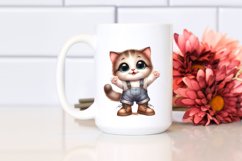 Expressive Baby Cat Standing Up | Clipart Product Image 2