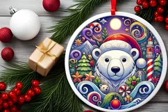 Round Christmas Ornament Sublimation|Clipart Product Image 1