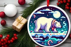 Round Christmas Ornament Sublimation|Clipart Product Image 1