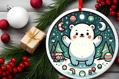 Round Christmas Ornament Sublimation|Clipart Product Image 1