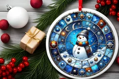 Round Christmas Ornament Sublimation|Clipart Product Image 1
