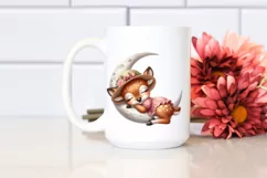 Summer Deer Baby Moon Hummingbird Sublimation Clipart Product Image 2