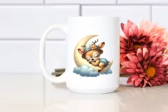 Summer Deer Baby Moon Hummingbird Sublimation Clipart Product Image 2