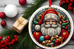 Round Christmas Ornament Sublimation|Clipart Product Image 1