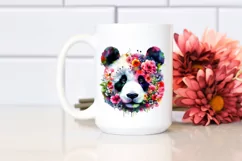 Flowers Panda Watercolor Vibrant Clipart Product Image 2
