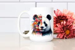 Flowers Panda Watercolor Vibrant Clipart Product Image 2