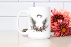Angel Wings Flowers Wreath Sublimation Clipart Product Image 2