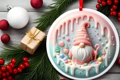 Round Christmas Ornament Sublimation|Clipart Product Image 2