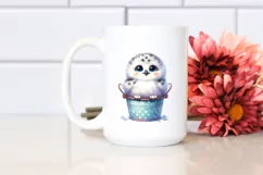 Whimsical Snowy Owl | Bucket | Clipart Product Image 2