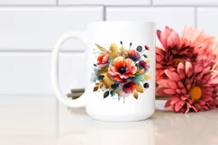 Colorful Abstract Bouquet with Gold Foil | Clipart Product Image 2