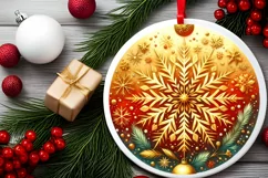 Round Christmas Ornament Sublimation|Clipart Product Image 2