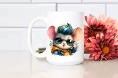 Vibrant Mouse with Cool Haircut PNG Product Image 2