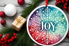Round Christmas Ornament Sublimation|Clipart Product Image 2