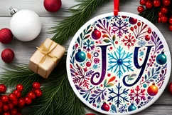 Round Christmas Ornament Sublimation|Clipart Product Image 2