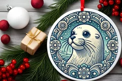 Round Christmas Ornament Sublimation|Clipart Product Image 2
