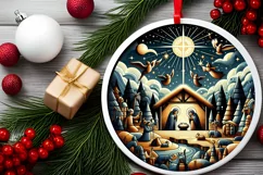 Round Christmas Ornament Sublimation|Clipart Product Image 2