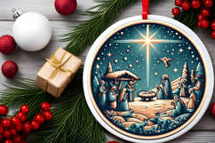 Round Christmass Ornament PNG Product Image 2