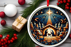 Round Christmass Ornament PNG Product Image 2