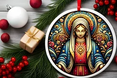 Round Christmas Ornament Sublimation|Clipart Product Image 1