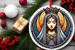 Round Christmas Ornament Sublimation|Clipart Product Image 1