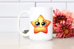 Simple Funny Star with Big Eyes, Transparent PNG Product Image 2