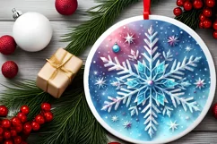Round Christmas Ornament Sublimation|Clipart Product Image 2