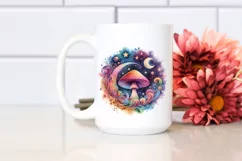 Colorful Magical Mushroom Watercolor PNG Product Image 2