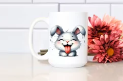 Washed Bunny Portrait Tongue Wind Clipart Product Image 2