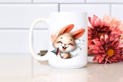 Washed Bunny Portrait Tongue Wind Clipart Product Image 2