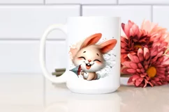 Washed Bunny Portrait Tongue Wind Clipart Product Image 2