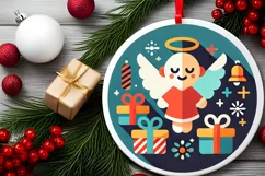 Round Christmas Ornament Sublimation|Clipart Product Image 1