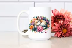 Sleeping Rabbit in Flower Clipart PNG Product Image 2