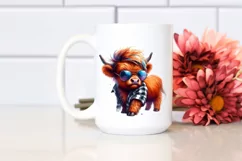 Playing Baby Highlandcow with Raincoat, High-Res PNG Product Image 2
