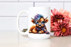 Playing Baby Highlandcow with Raincoat, High-Res PNG Product Image 2