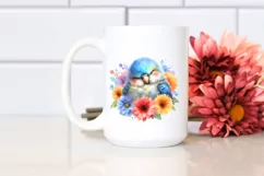 Colorful Baby Parrot Sleeping in Flower | Clipart Product Image 2