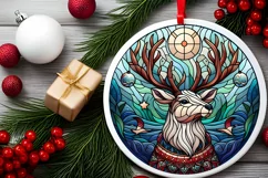 Round Christmas Ornament Sublimation|Clipart Product Image 1