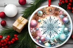 Round Christmas Ornament Sublimation|Clipart Product Image 2