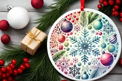 Round Christmas Ornament Sublimation|Clipart Product Image 2