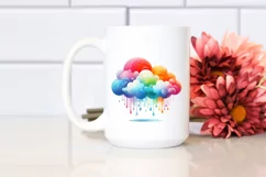 Colorful Simple Watercolor Colorful Cloud White Background Product Image 2