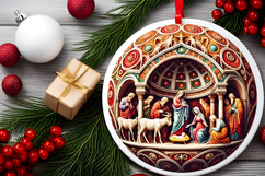 Round Christmass Ornament PNG Product Image 2