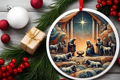 Round Christmas Ornament Sublimation|Clipart Product Image 1