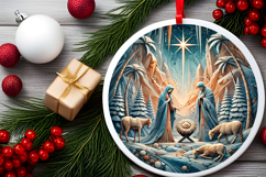 Round Christmass Ornament PNG Product Image 2