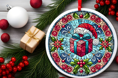 Round Christmass Ornament PNG Product Image 2