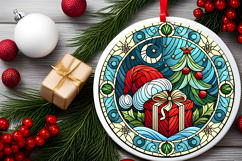 Round Christmass Ornament PNG Product Image 2
