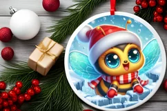 Round Christmas Ornament Sublimation|Clipart Product Image 2