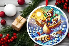 Round Christmas Ornament Sublimation|Clipart Product Image 2