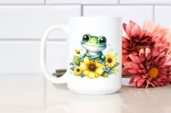 Baby Frog Yellow Flowers Clipart Product Image 2