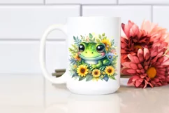 Baby Frog Yellow Flowers Clipart Product Image 2