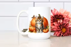 Cute Baby Kitten Pumpkin Watercolor Product Image 2